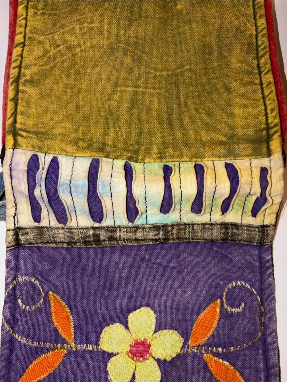 India Boutique 100% Cotton Colorful Boho Panels Crossbody with Adjustable Strap